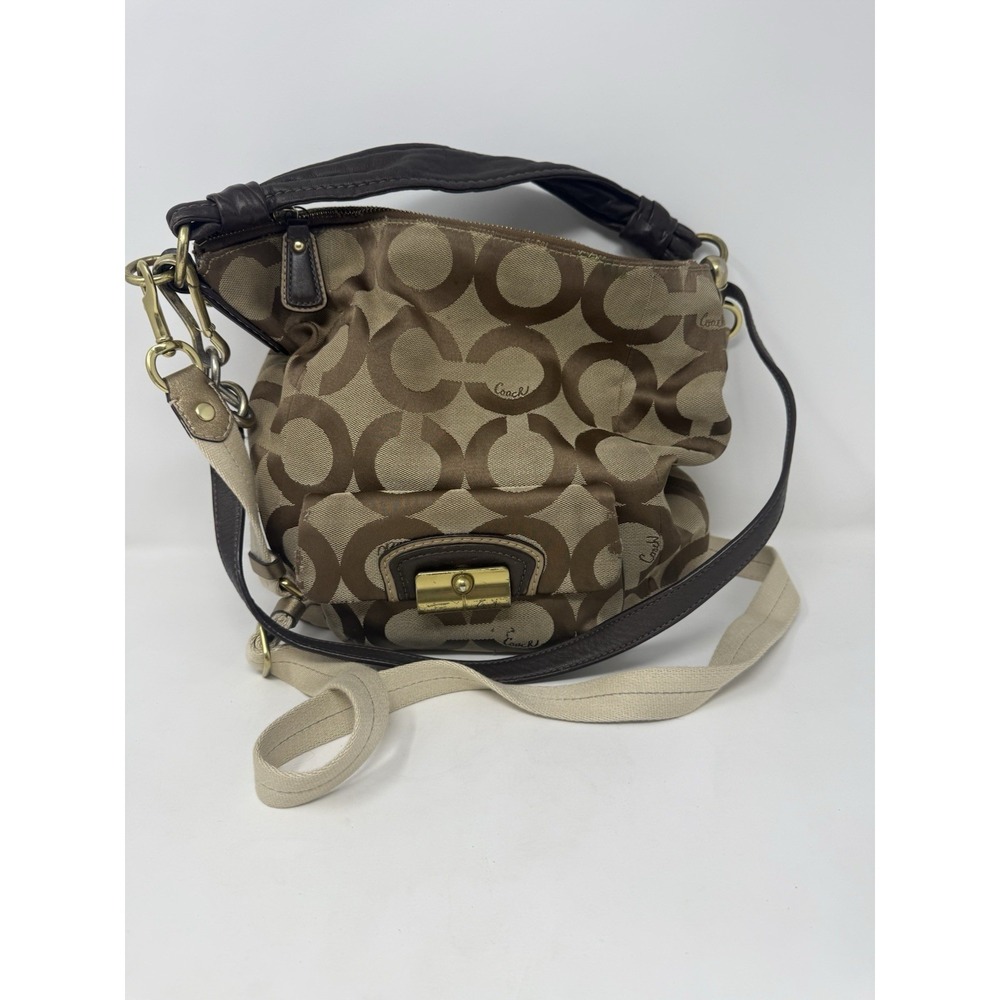 Coach 14912 Sateen Canvas Kristin Hobo Handbag !